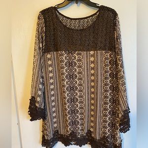 Brown tunic top